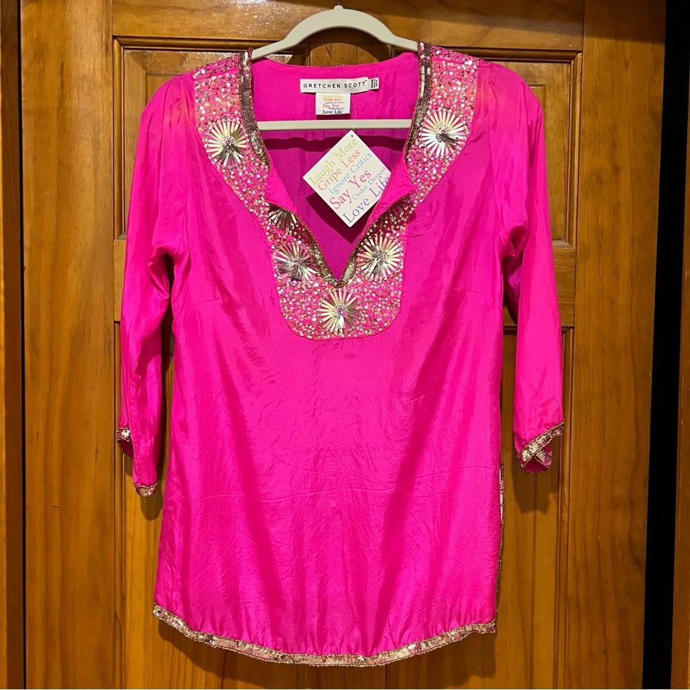 NWT Gretchen Scott 100% Silk Tunic